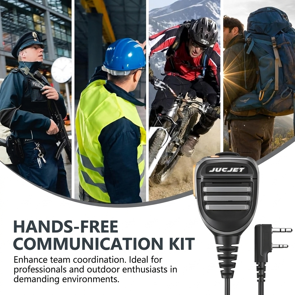 JUCJET Walkie Talkie Speaker Microphone with PTT | Two-Way Radio Microphone for Baofeng, Retevis, Kenwood