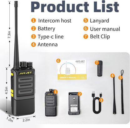 JUCJET 1901D 430-440MHz amateur radio walkie talkie pair