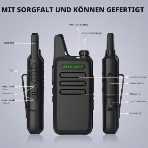 JUCJET T20 Mini PMR446 licence-free walkie talkie