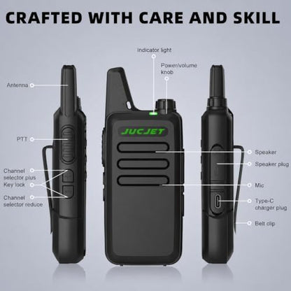 JUCJET T20 Mini PMR446 licence-free walkie talkie