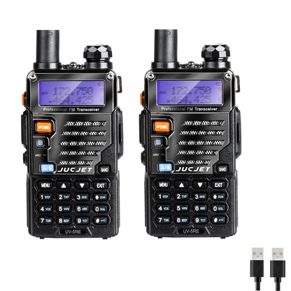 JUCJET UV-5RE Walkie Talkie | Dual Band VHF UHF Two Way Radio, 128 Channels, VOX, USB Charging (License Required)