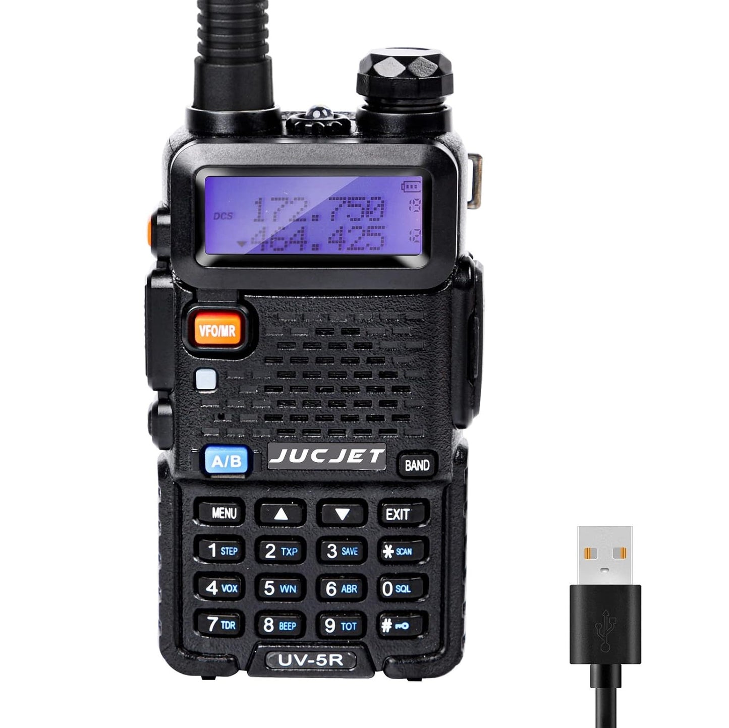 JUCJET 5R 128 Channel Manual Tuning Dual Band Walkie Talkie – Entry Level VHF/UHF Two Way Radio