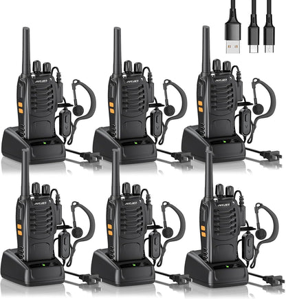 JUCJET H888S FRS two way radios, 16 channel rechargeable walkie talkies with earpieces