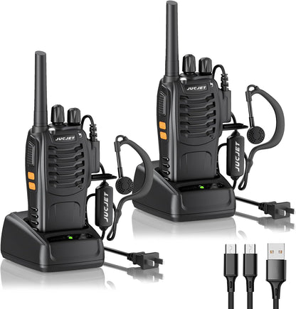 JUCJET H888S FRS two way radios, 16 channel rechargeable walkie talkies with earpieces