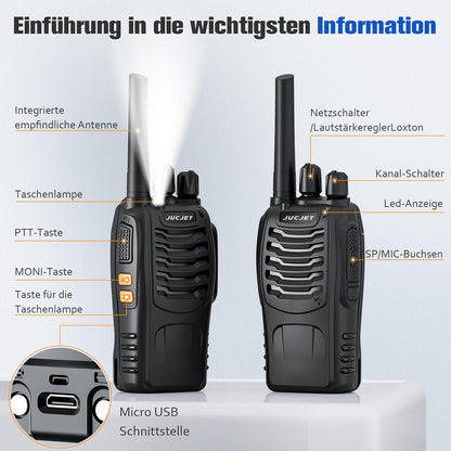 JUCJET 88E PMR446 walkie talkie 2 pack