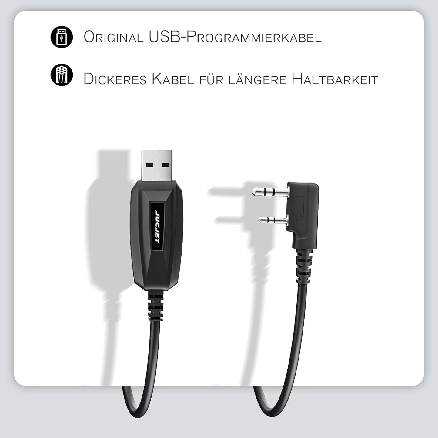 JUCJET two pin programming cable for handheld two way radio