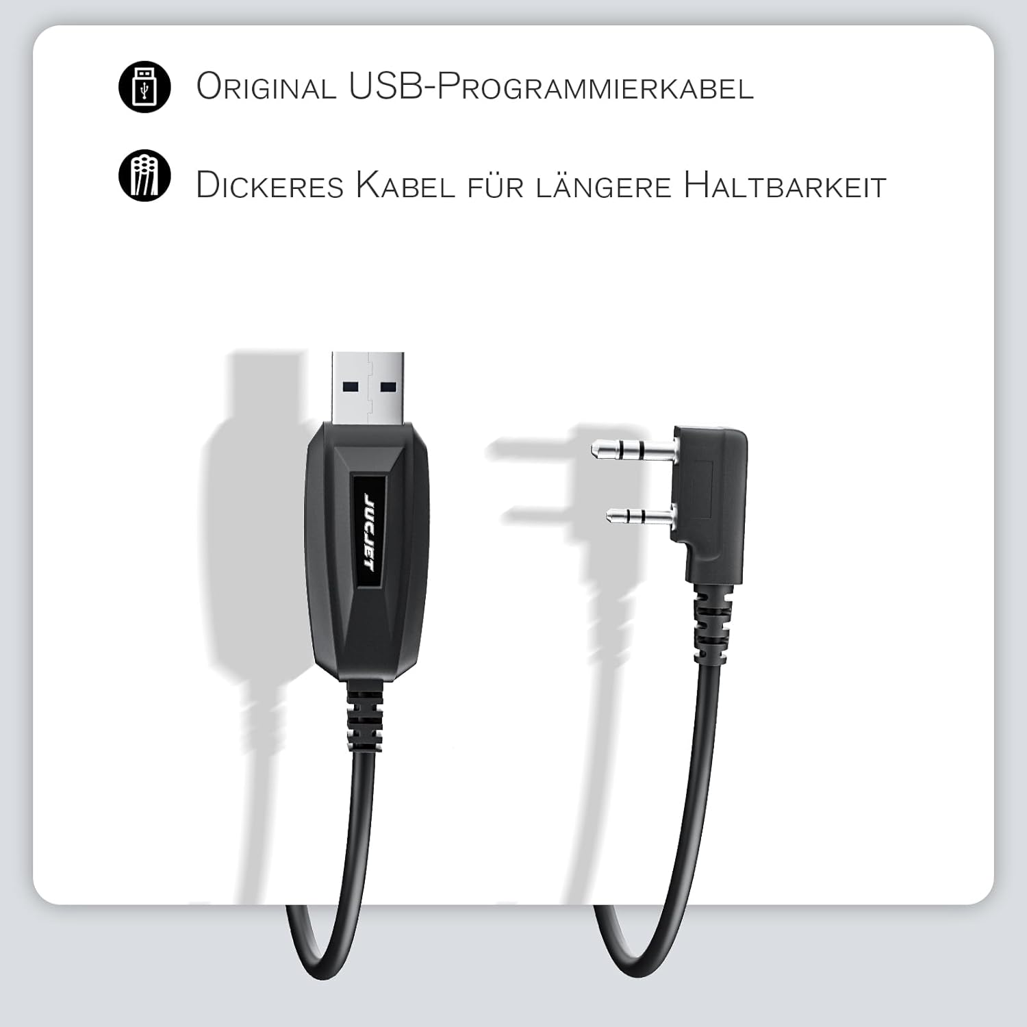 JUCJET two pin programming cable for handheld two way radio