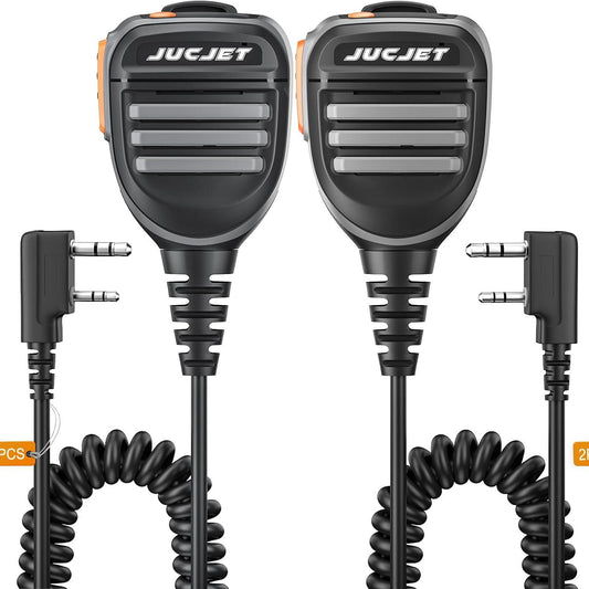 JUCJET Walkie Talkie Speaker Microphone with PTT | Two-Way Radio Microphone for Baofeng, Retevis, Kenwood