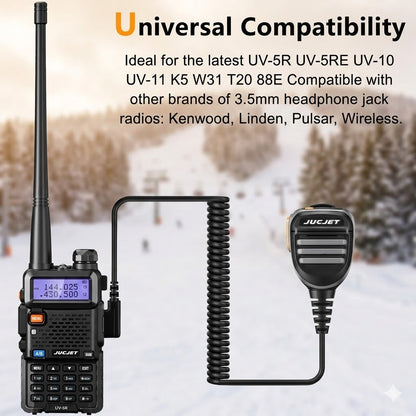JUCJET remote speaker mic with clip for two way radio