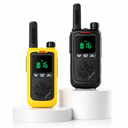 JUCJET T17 PMR446 Walkie Talkies, 16 Channels, VOX, USB Charging, 2-Pack Yellow & Black