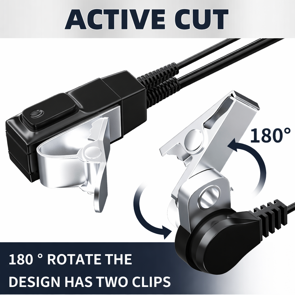 JUCJET 2-Pin Walkie Talkie Earpiece 6-Pack | Two-Way Radio Headset with Mic & PTT