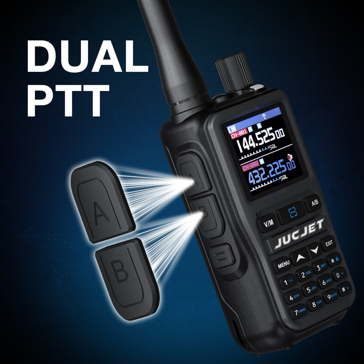 JUCJET 5R Mini dual PTT side keys for A and B channels