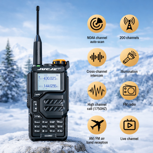 JUCJET K5 Dual Band Two-Way Radio | Long Range VHF/UHF Walkie Talkie