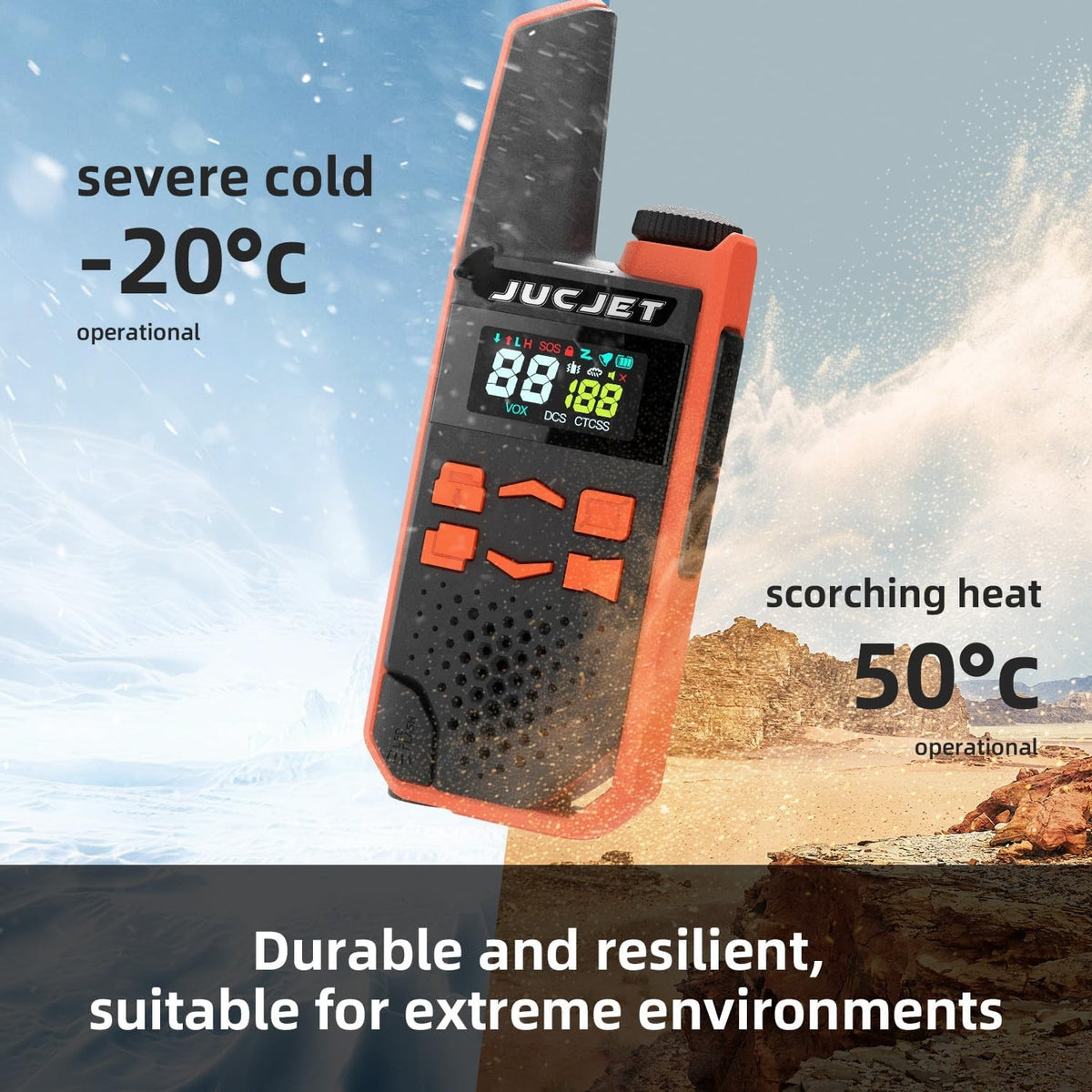 JUCJET TG-FR1 rated for -20 °C to 50 °C operation
