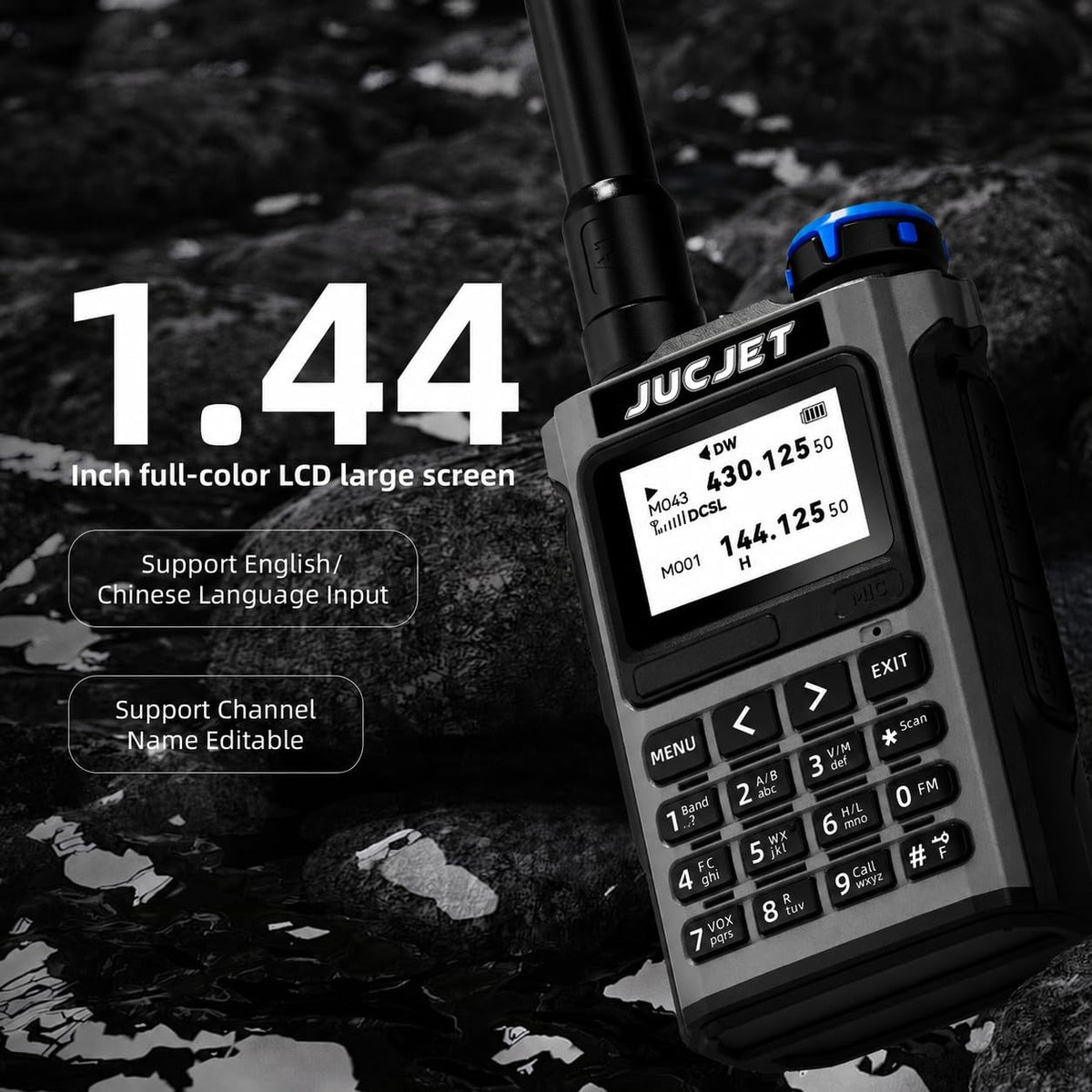 UV-K1 1.44-inch LCD screen with editable channel names